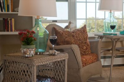 Wicker seating in living room