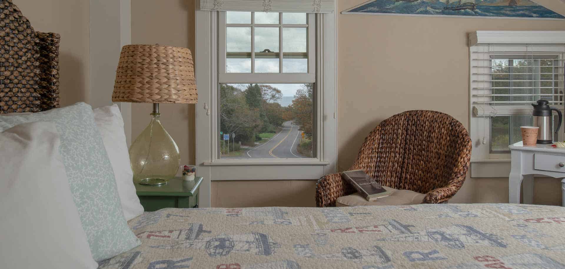 Enjoying the breeze from the ocean in the queen room with shared bathroom